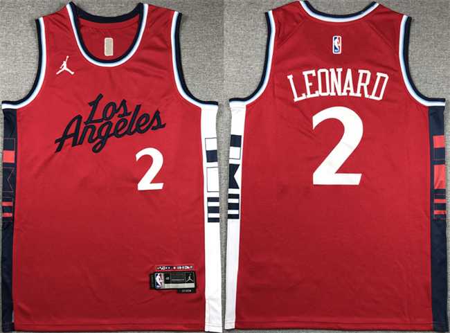 Mens Los Angeles Clippers #2 Kawhi Leonard Red Stitched Jersey->los angeles clippers->NBA Jersey